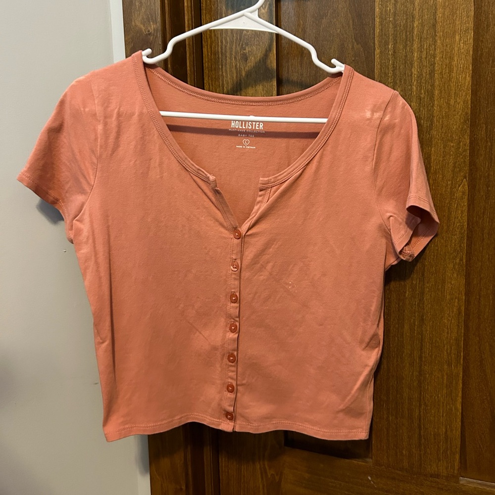 Hollister button down baby tee